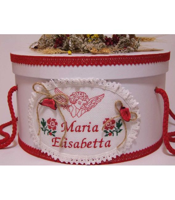 Cutie rotunda botez personalizata ingeras traditional