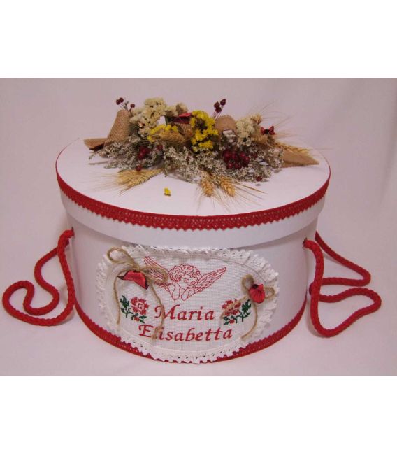 Cutie rotunda botez personalizata ingeras traditional