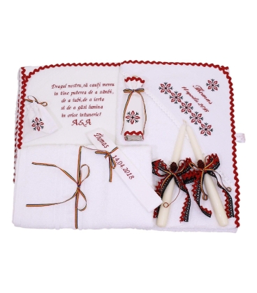 Trusouri botez traditionale - Trusou botez traditional model 10 piese broderie stelute