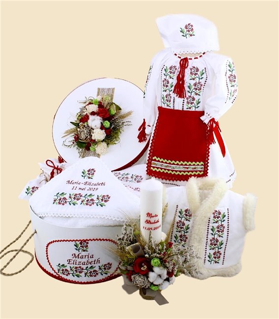 Trusou botez cu lumanare traditional Maria